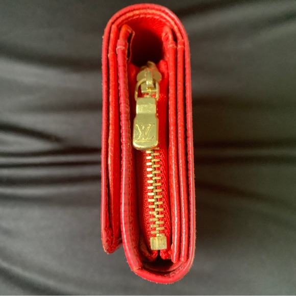 Preloved Rare Louis Vuitton Red Epi Porte Monnaie Billets Tresor Bifold Wallet - Picture 11 of 12